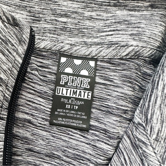 Victorias Secret PINK Sz XS Grey Sun Devils ASU Collegiate 1/2 Zip Pullover Top - Picture 6 of 10